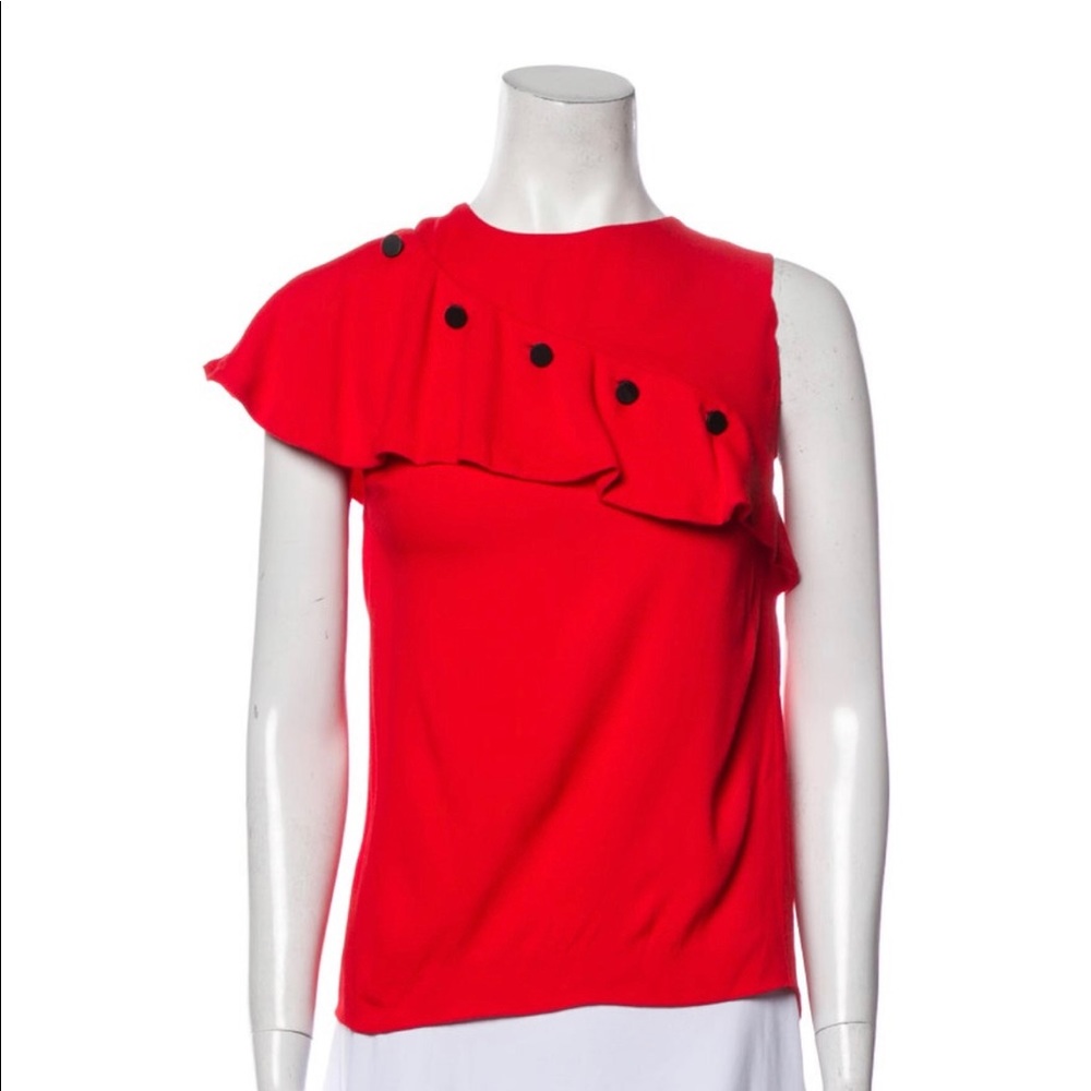 NWT Maje Asymmetrical Ruffle Top